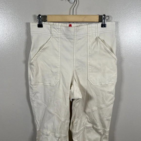 Spanx Stretch Twill Cargo Jogger Pant Size Large Beige Slimming Utility Minimal - Picture 5 of 12